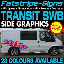 to fit FORD TRANSIT SWB GRAPHICS STICKERS STRIPES DECALS DAY VAN CAMPER MK6 MK7 