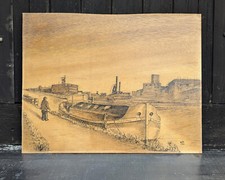 Folk Art Peterlee Ink on Wood