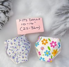 2 Dolls Nappies AVA LITTLE ANNABELL DINKUM BABY ALIVE 10-14”25-36cm Doll Clothes