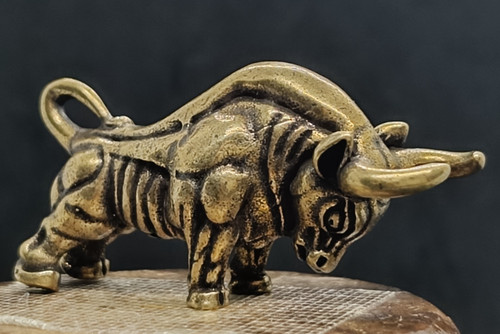 Antique chinese bronze bull - bronze,