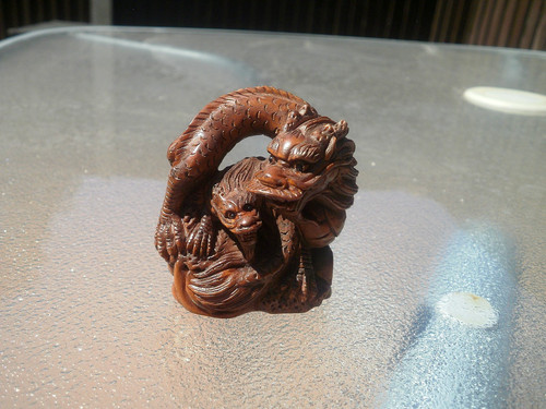 Hand carved wood netsuke - hand,