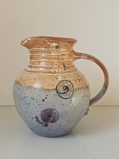 Colourful Studio Pottery Stoneware Jug - 16cm Tall
