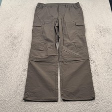Crane Trekking Pants Mens Large Green Convertible Zip Off Hiking Cargo TechTex