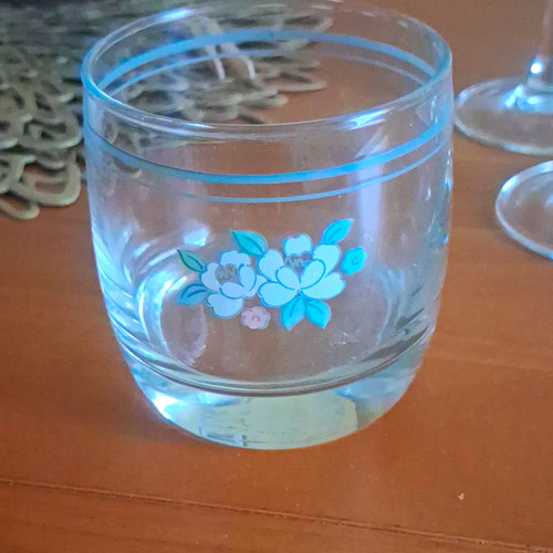 Clear glass tumbler blue - clear,