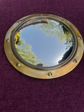 Vintage Brass Convex Mirror