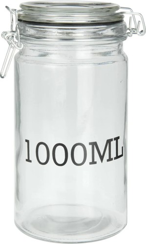 1000ml clear glass storage - clear,