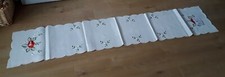 BRAND NEW 'POPPY' Embroidered Table Runner Cream Polyester 72" long & 13.5" wide