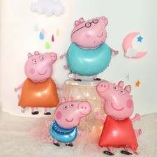 Peppa Pig Party Balloons Birthday Decorations George Air Helium Family Children