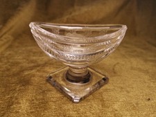 Antique Anglo Irish Cut Glass Footed Salt. 1800s.