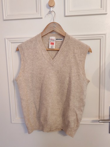 Men vintage beige wool - men's,