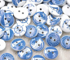 Sailing Boat Wood Buttons