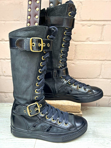 Converse womens black leather - converse,
