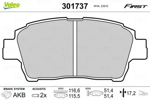 Brake pads front - front, axle