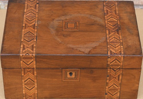 Old inlaid wooden writing - old,