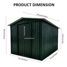 Metal Garden Shed 6 X 4, 8 X