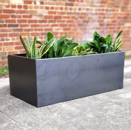 Metal trough planter - trough,