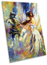 Violin Player Statue Painting CANVAS WALL ART Portrait Picture Multi-Coloured