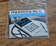 VINTAGE 972 PRINZTRONIC MC95 MANUAL / GUIDE ELECTRONIC CALCULATOR - RARE VGC