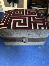 DFS Pouffe / Footstool (purple/grey)