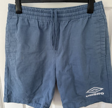 Umbro Football Original 80s Blue Drill Training Shorts Canvas Size Large Oasis