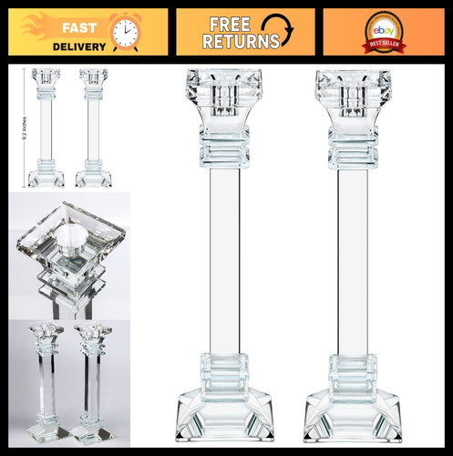 Elegant crystal candle holders - candle,