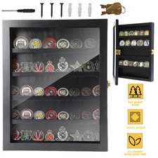 Wall mounted challenge coin holder coin holder military display case