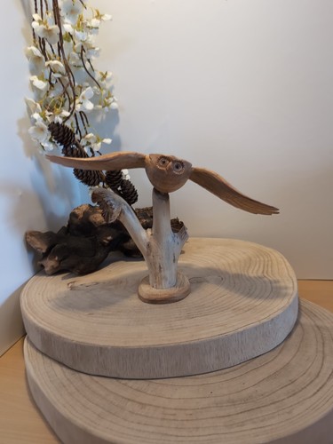 Carved chinaberry owl - carved,