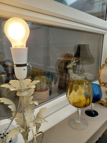 Cream metal lamp french - metal,