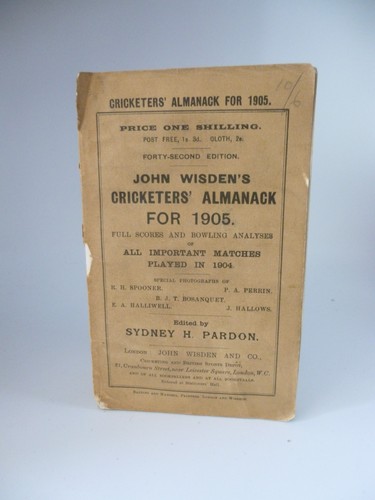 1905 wisden original wrappers - 1905,
