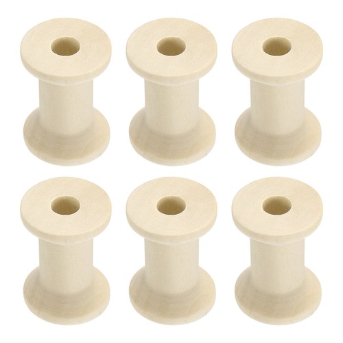6pcs wooden bobbins x - wooden, 0.79"