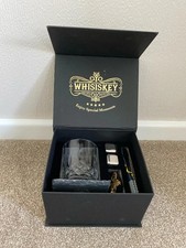 Whisiskey whiskey gift set. Glass mat, ice stones, boxed