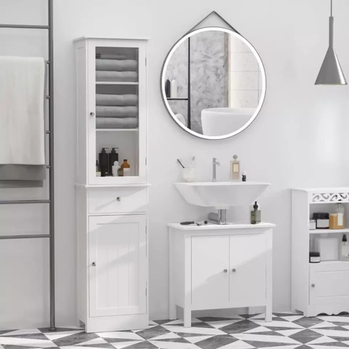 White tall bathroom cabinet - tall,