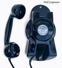 Black Bakelite GEC wall telephone Muraphone not GPO very rare model 1950s