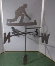 Vintage Weather Vane Wrought Iron Bowling Theme Lawn Bowls Bowler Wind
