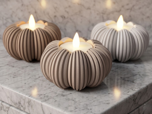 Pumpkin tealight holder led - tealight,