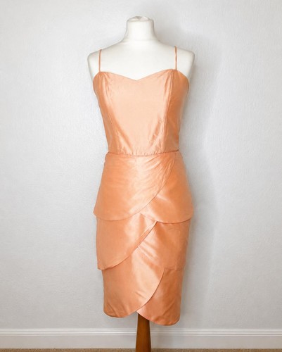 Vintage peach satin cocktail - peach,