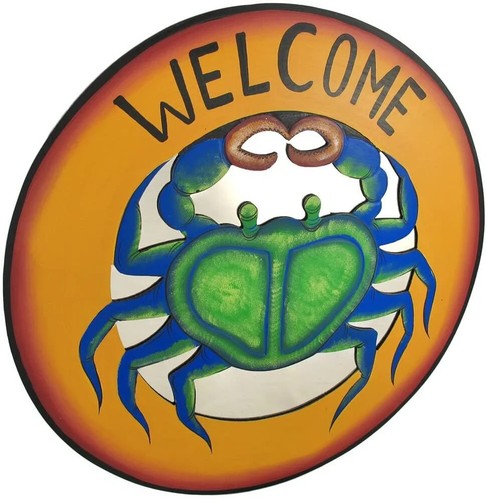 Huge hand carved - blue, crab