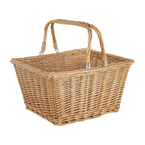 Wicker bike basket - basket, square