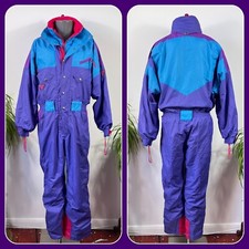 Vintage 1980s 90s DEGRE 7 Ski Snow Suit Men's Size M Purple Blue 100cm/ GB 38