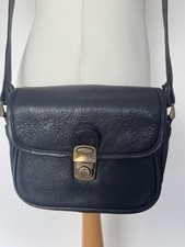 Soft Leather Navy Crossbody Bag with inside Zip Pocket and adjustable Strap