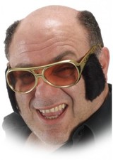 ROCK N ROLL ELVIS SUNGLASSES WITH SIDEBURNS FANCY DRESS MENS STAG NIGHT GLASSES