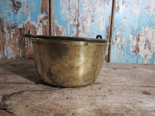 Antique brass jam preserve pan - brass,