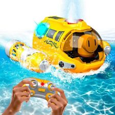 Kids Remote Controlled Submarine Motor Boats & Watercraft RC Toy With LED Lights
