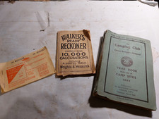VINTAGE CAMPING CLUB ,READY RECKONER AND RATION BOOK 1950s