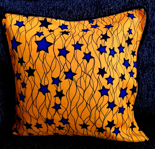 Yellow blue african print - yellow,