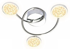 3 Light LED Flush Ceiling Light Chrome Shearer Homebase - Display Boxed