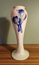 Vintage Past Times Art Nouveau Style Blue Iris Vase Excellent Conition 31cm Tall