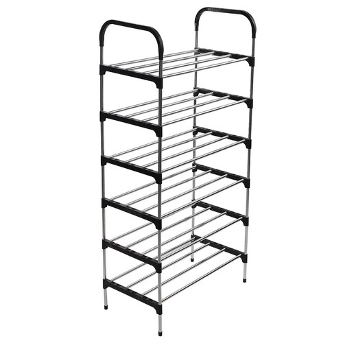 Black tier shoe rack tall - black,