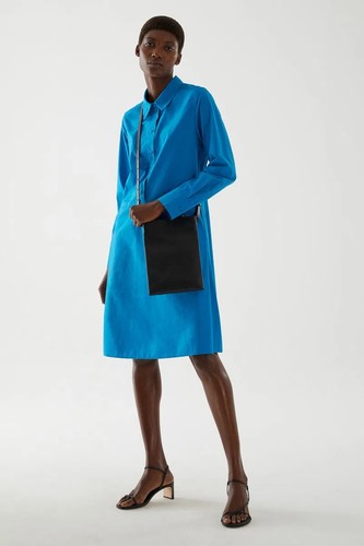 Pleated cotton shirt dress - cotton,