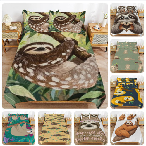 Cozy sloth print duvet cover - cozy,